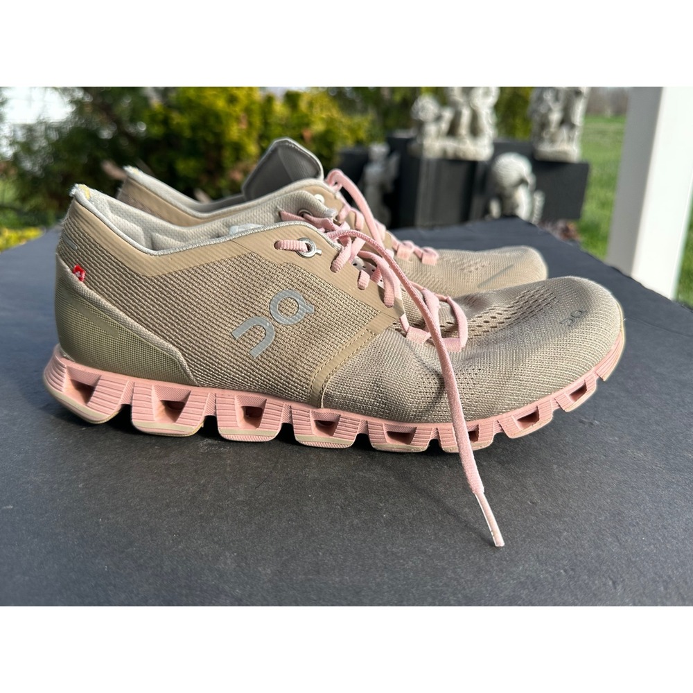 On Cloud X Women Running Shoes Sand Rose Beige Pink Sneakers US 8W  EUR‎ 39